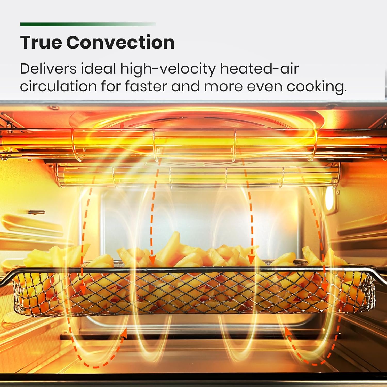 Infrared Heating Air Fryer Toaster Oven, Extra Large Countertop Convection Oven 10-in-1 Combo, 6-Slice Toast, Enamel Baking Pan Easy Clean with Recipe Book, Brushed Stainless Steel Finish - Image 6