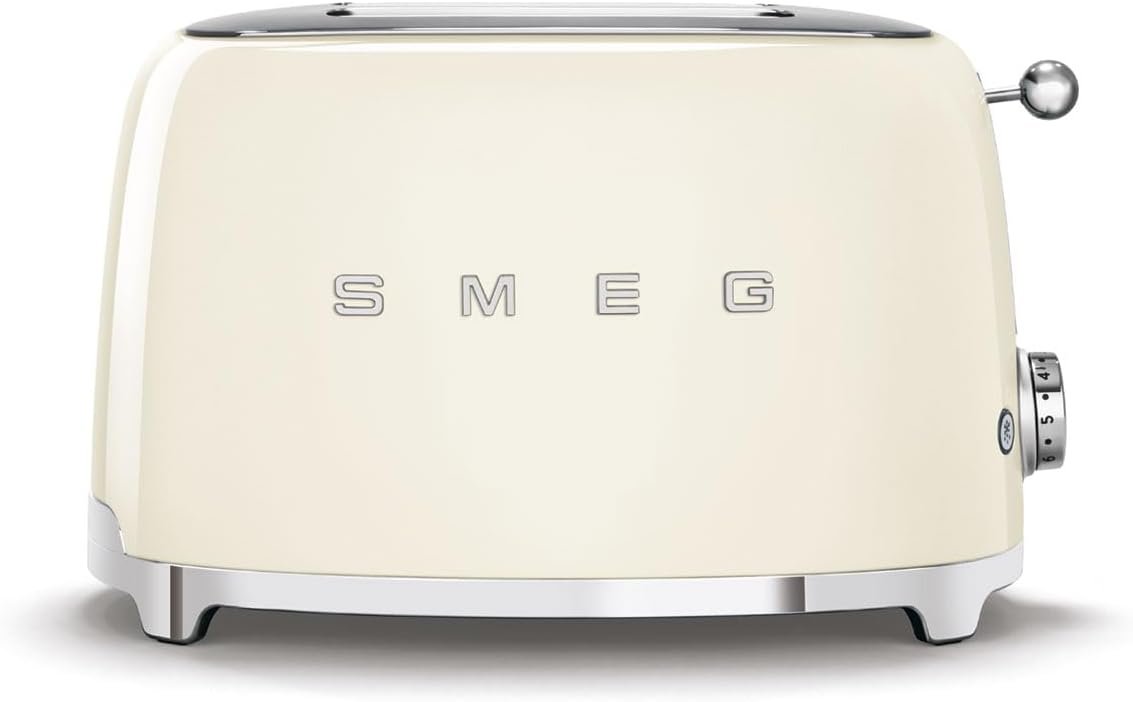 SMEG 2 Slice Toaster with 6 Presets and Defrost Function and Removable Crumb Tray (Cream) - Image 2