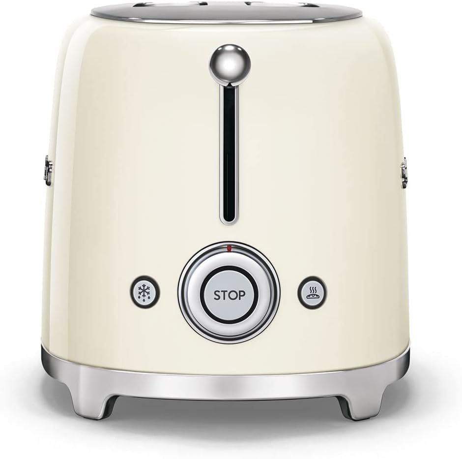 SMEG 2 Slice Toaster with 6 Presets and Defrost Function and Removable Crumb Tray (Cream) - Image 4