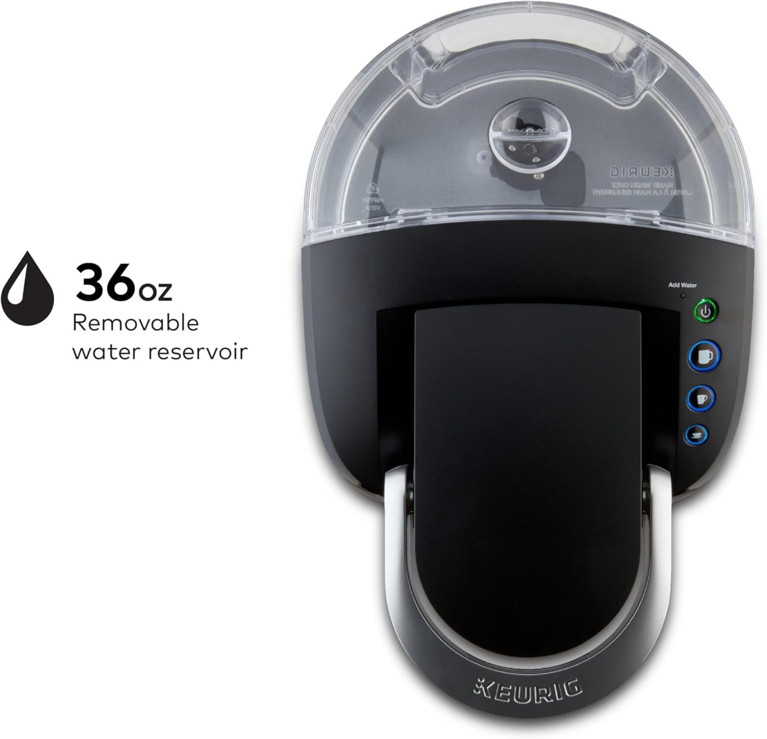 Keurig K-Compact Single-Serve K-Cup Pod Coffee Maker, with 3 Brew Sizes, Smart Start Feature, 36oz Removable Reservoir, Black - Image 7