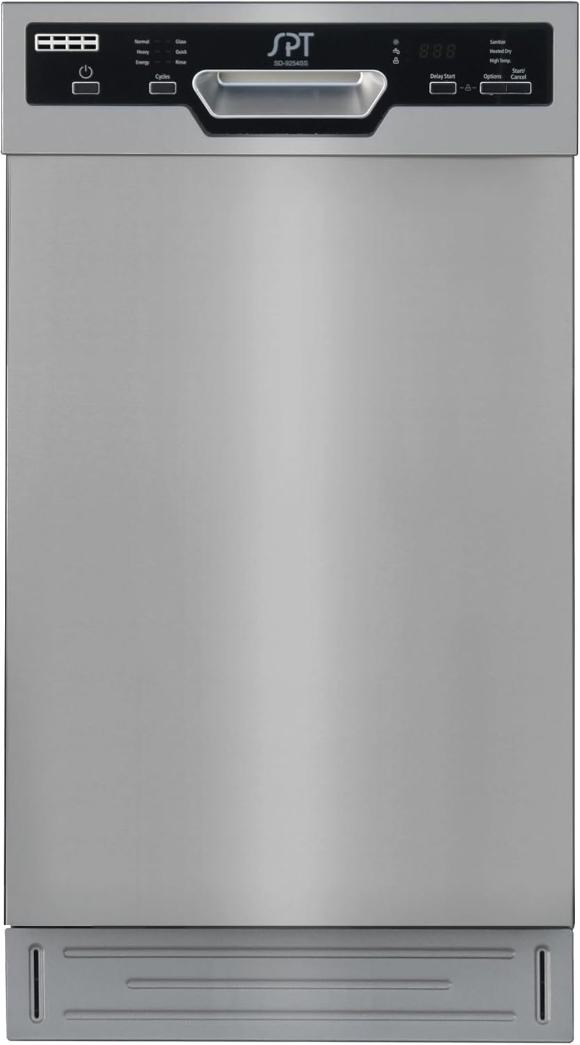 SPT SD-9254SSA 18″ Wide Built-In Stainless Steel Dishwasher w/Heated Drying, ENERGY STAR, 6 Wash Programs, 8 Place Settings and Stainless Steel Tub - Image 2