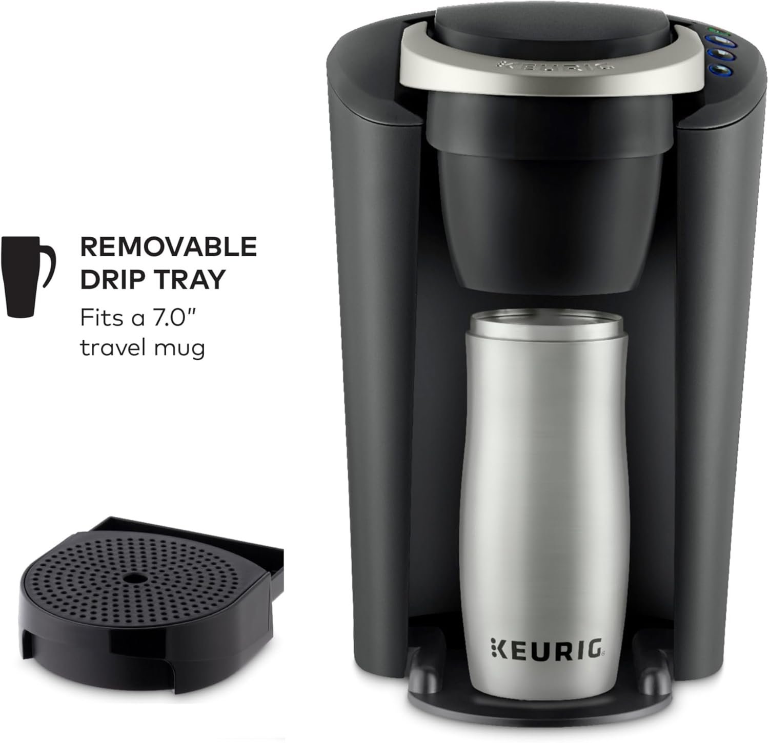 Keurig K-Compact Single-Serve K-Cup Pod Coffee Maker, with 3 Brew Sizes, Smart Start Feature, 36oz Removable Reservoir, Black - Image 4