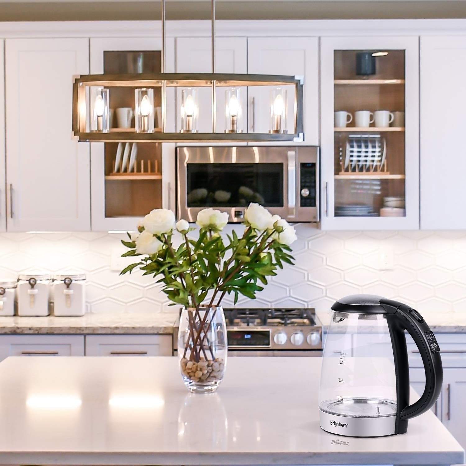 Brightown Electric Kettle, 1.7L, Hot Water Kettle Temperature Control, 4 Presets LED Indicator Lights, Auto Shut-Off, BPA Free, Borosilicate Glass, 1500W Water Boiler for Tea Coffee, Stainless steel - Image 9