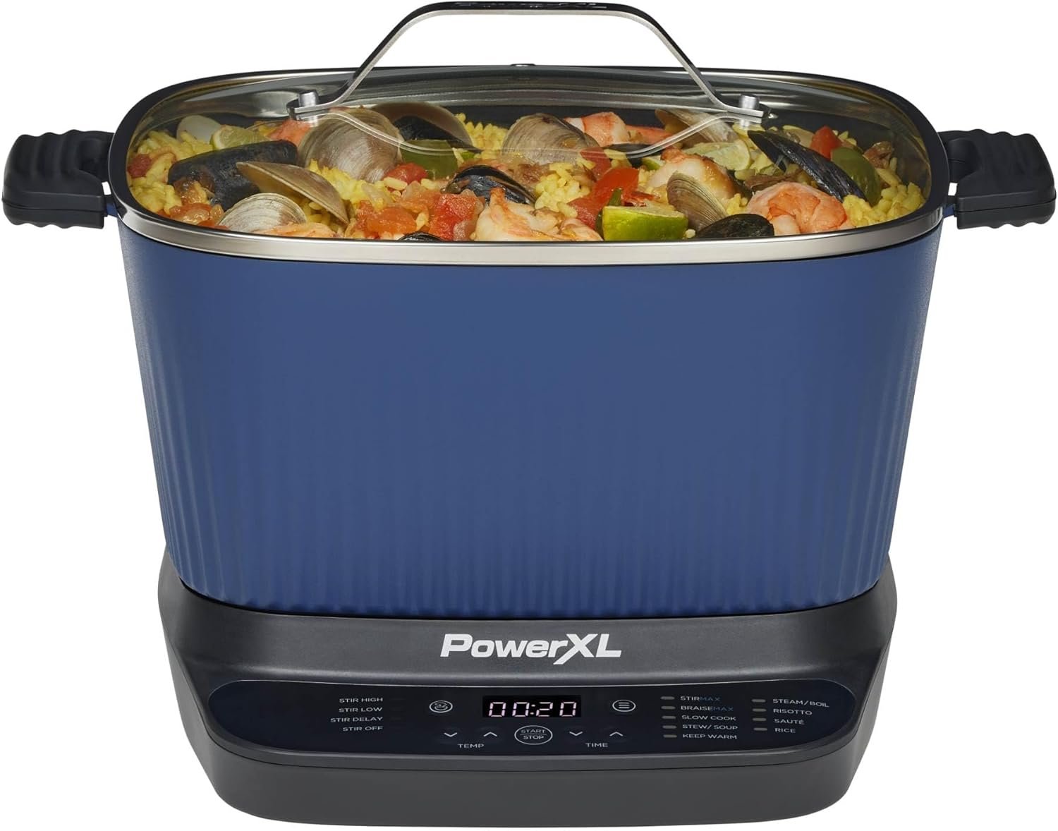 STIRMAX™ Midnight Blue 7.5 Quart Digital Multi-Cooker with Automatic Paddle to Stir and Shred, 9 in 1 programmable presets to Sauté, Sear, and Brown Food Before Simmering - Image 2