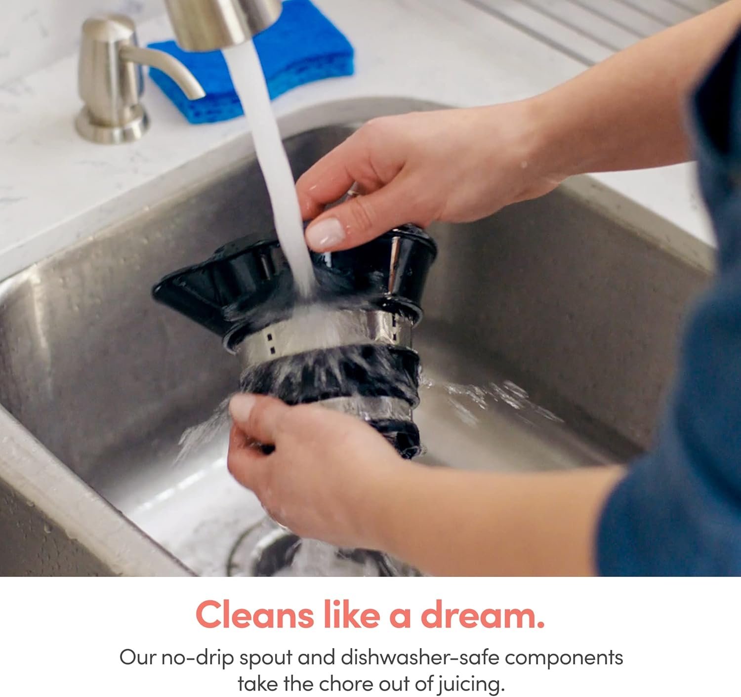 nutribullet Slow Juicer, Slow Masticating Juicer Machine, Easy to Clean, Quiet Motor & Reverse Function, BPA-Free, Cold Press Juicer with Brush, 150 Watts, Charcoal Black, NBJ50300, 24-oz - Image 10