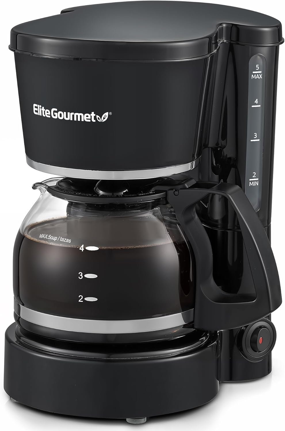 Elite Gourmet EHC-5055 Automatic 5-Cup Brew & Drip Coffee Maker with Pause N Serve Reusable Filter, On/Off Switch, Water Level Indicator - Image 2