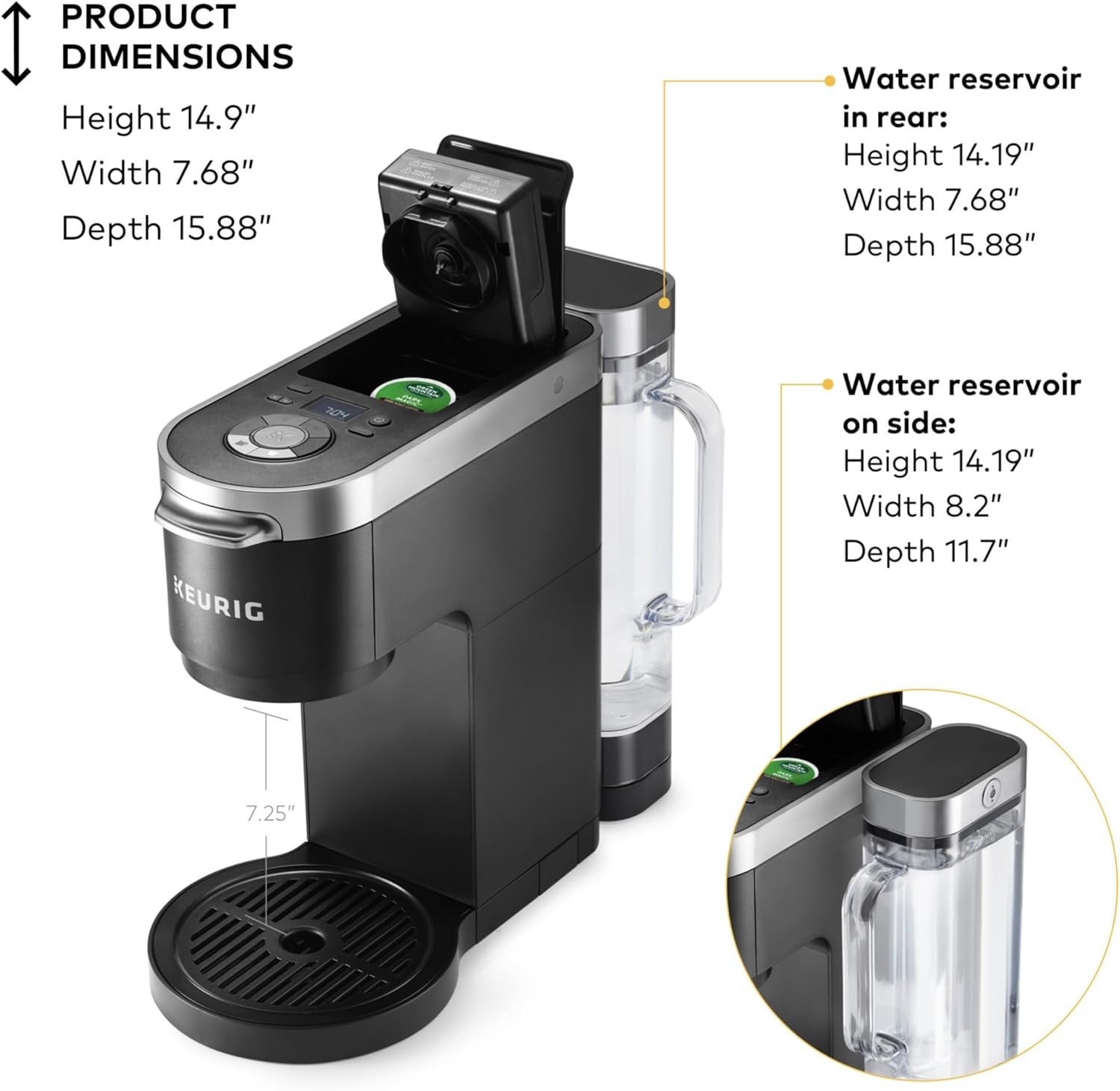 Keurig K-Duo Plus Single Serve & Carafe Coffee Maker, Multi-Position 60oz Removable Reservoir, Programmable Auto Brew Carafe, Black - Image 5