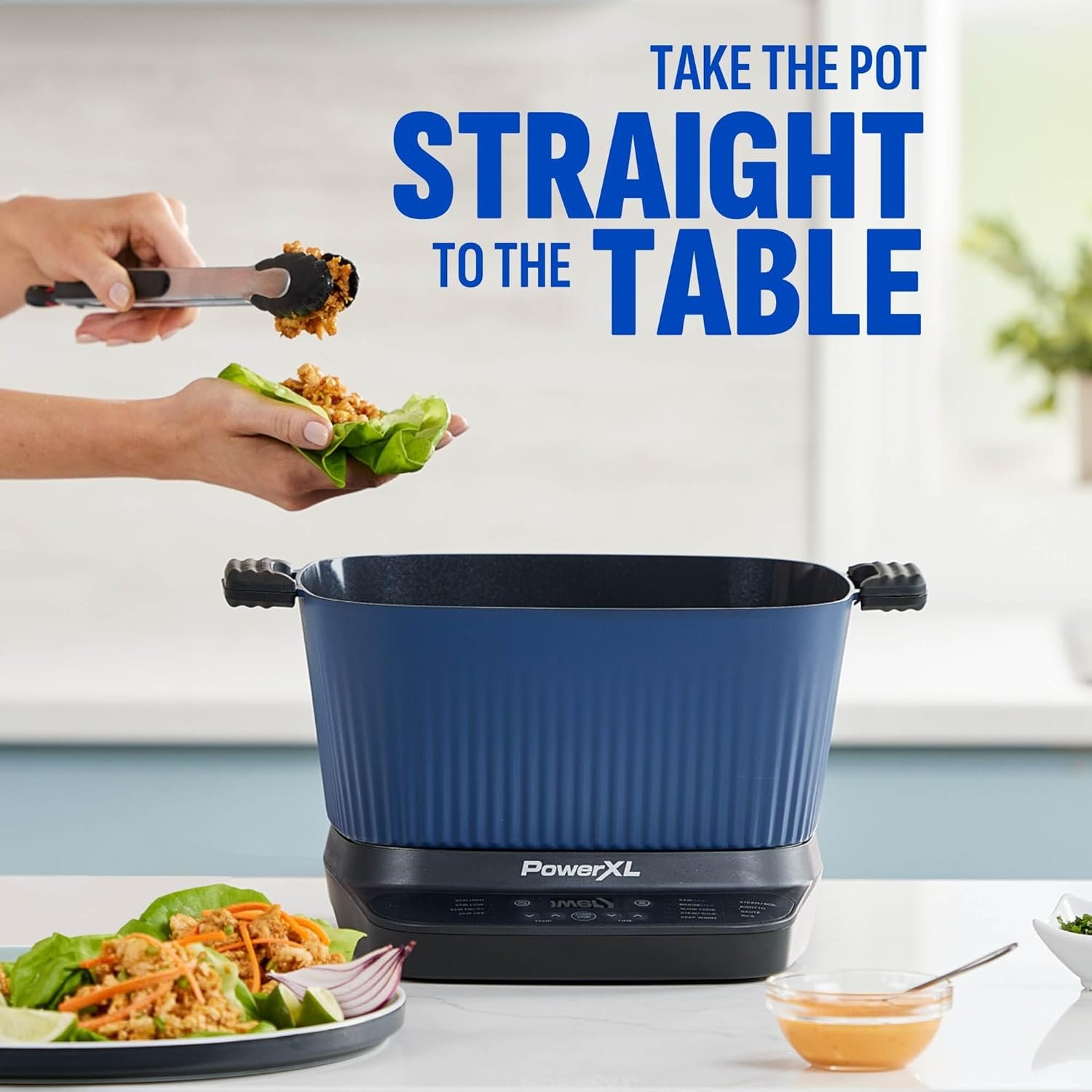 STIRMAX™ Midnight Blue 7.5 Quart Digital Multi-Cooker with Automatic Paddle to Stir and Shred, 9 in 1 programmable presets to Sauté, Sear, and Brown Food Before Simmering - Image 8