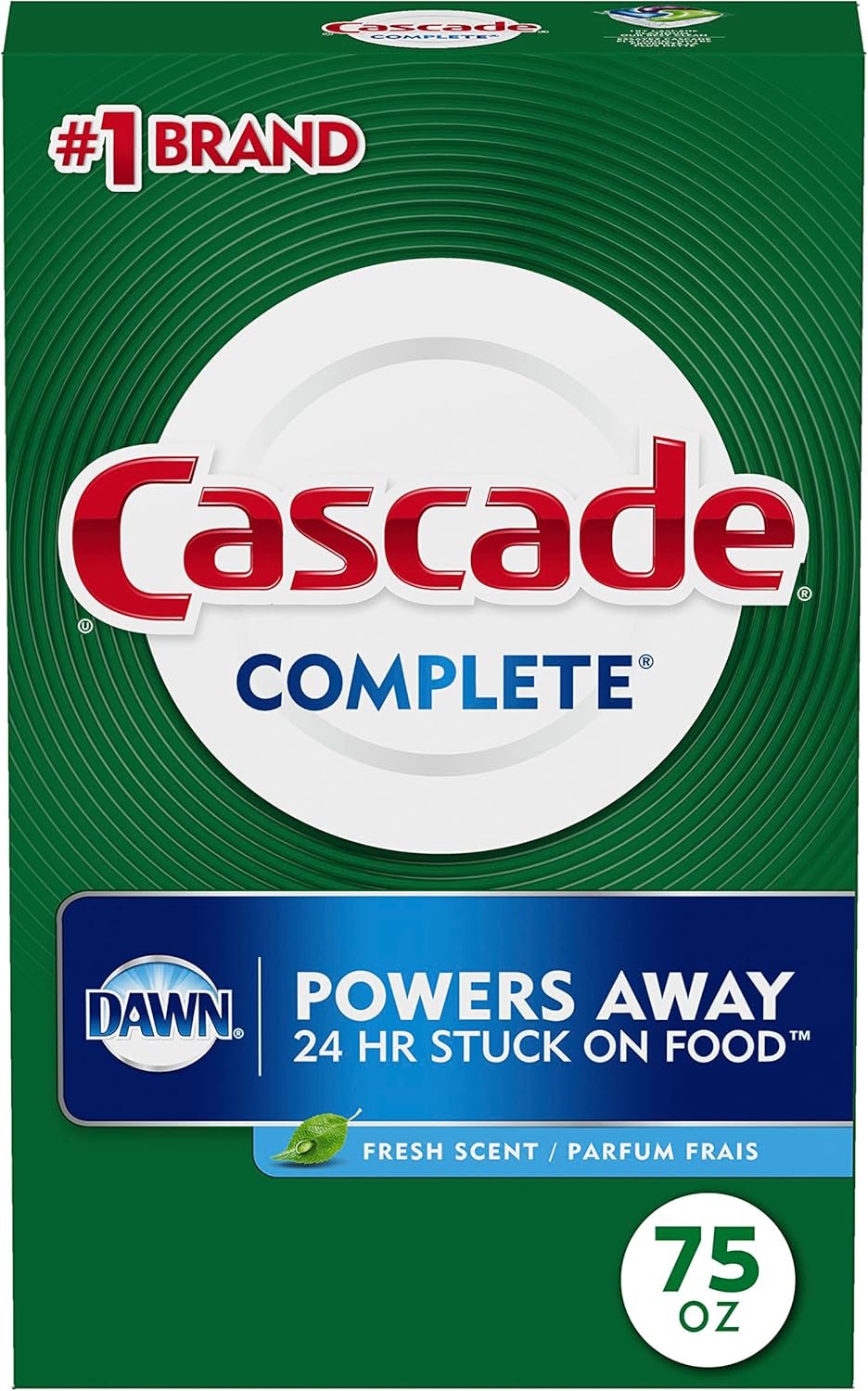 Cascade Complete Powder Dishwasher Detergent, Fresh Scent, 75 oz, White - Image 2