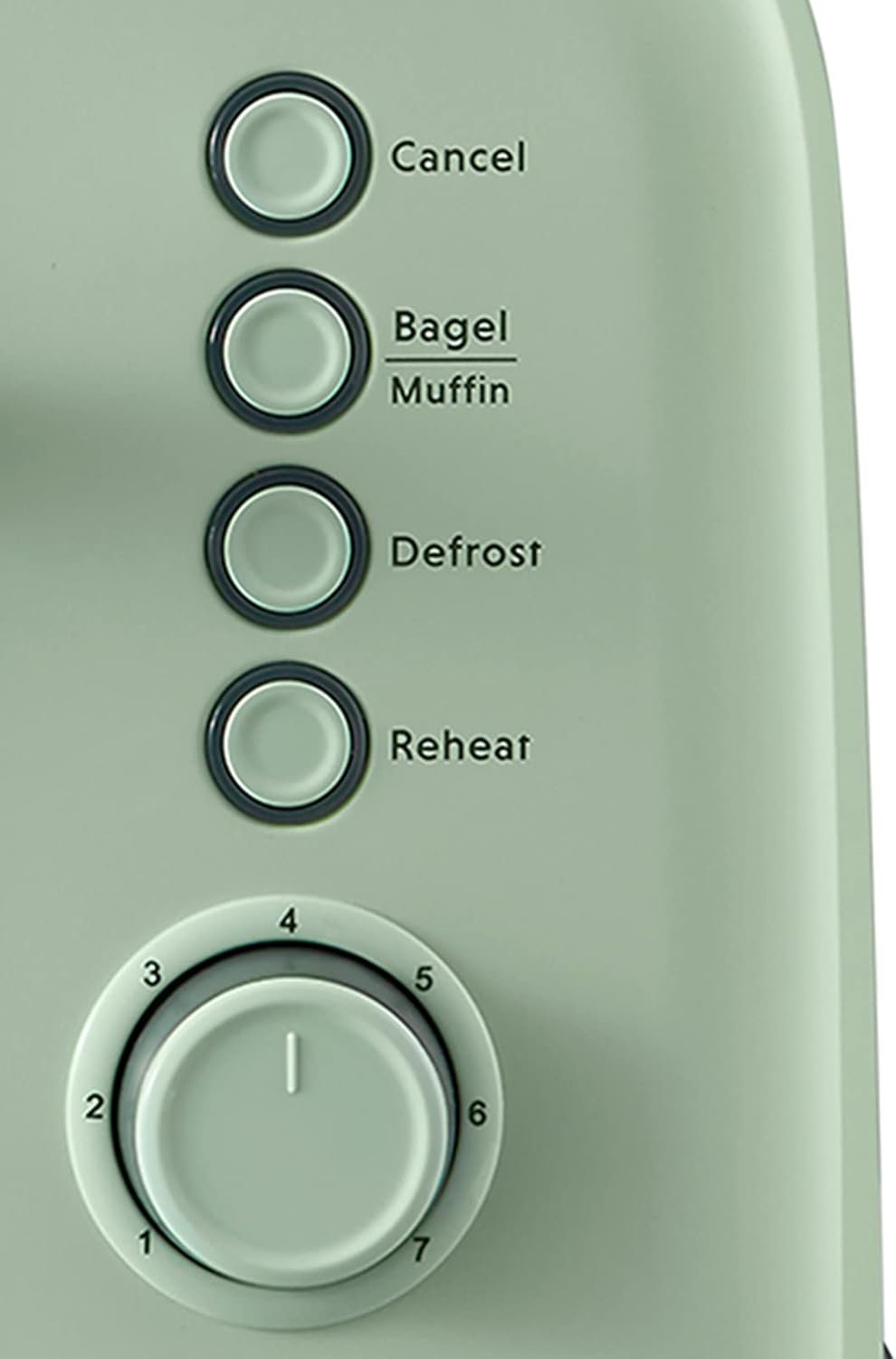 BUYDEEM DT640 4-Slice Toaster, Extra Wide Slots, Retro Stainless Steel with High Lift Lever, Bagel and Muffin Function, Removal Crumb Tray, 7-Shade Settings,Cozy Greenish - Image 3