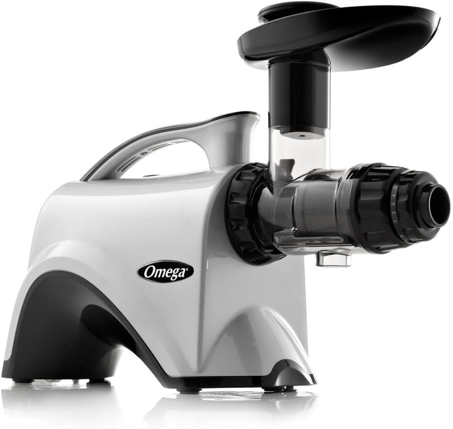 Omega NC800HDS Cold Press Juicer Machine, Vegetable and Fruit Juice Extractor and Nutrition System, Dual-Stage Slow Masticating Juicer, 150 W, Manual, Silver - Image 2
