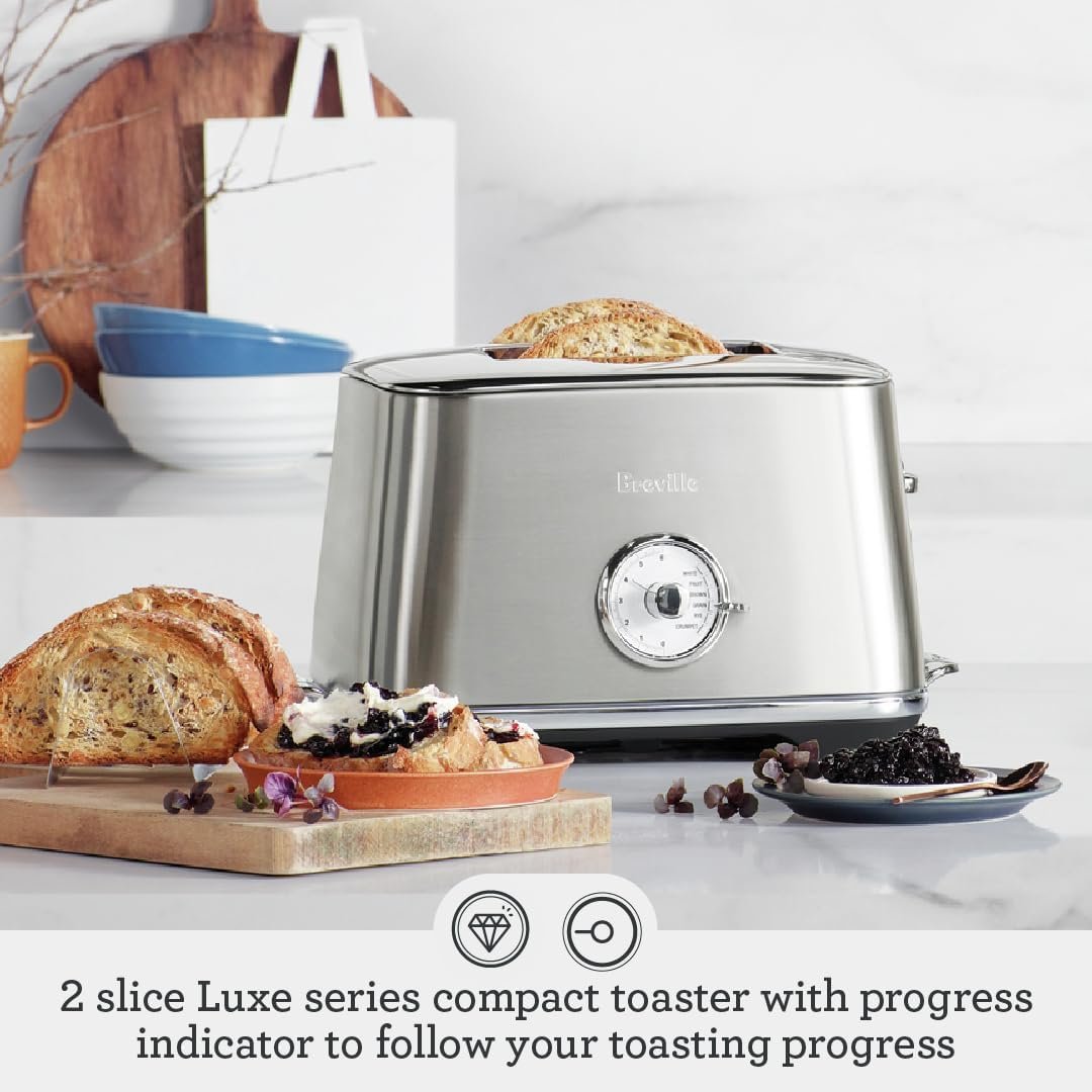 Breville Luxe Toaster 2 Slice BTA735DBL, Damson Blue - Image 3