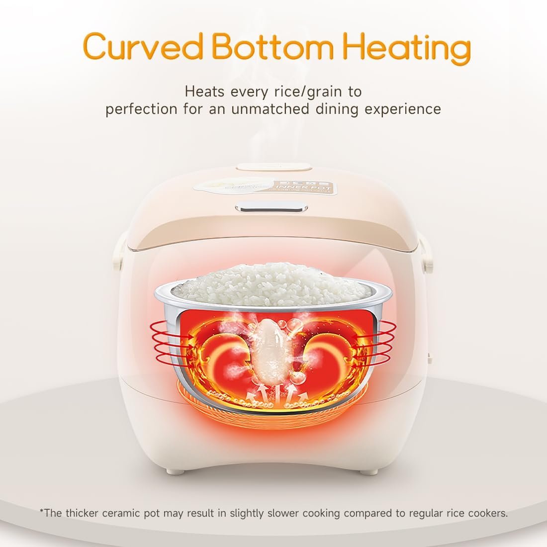 Joydeem Ceramic Rice Cooker, 6 Cups Uncooked Rice Cookers with Pure Ceramic Inner Pot, Healthy & PFOA Free, 3L, DFB-C300 - Image 6