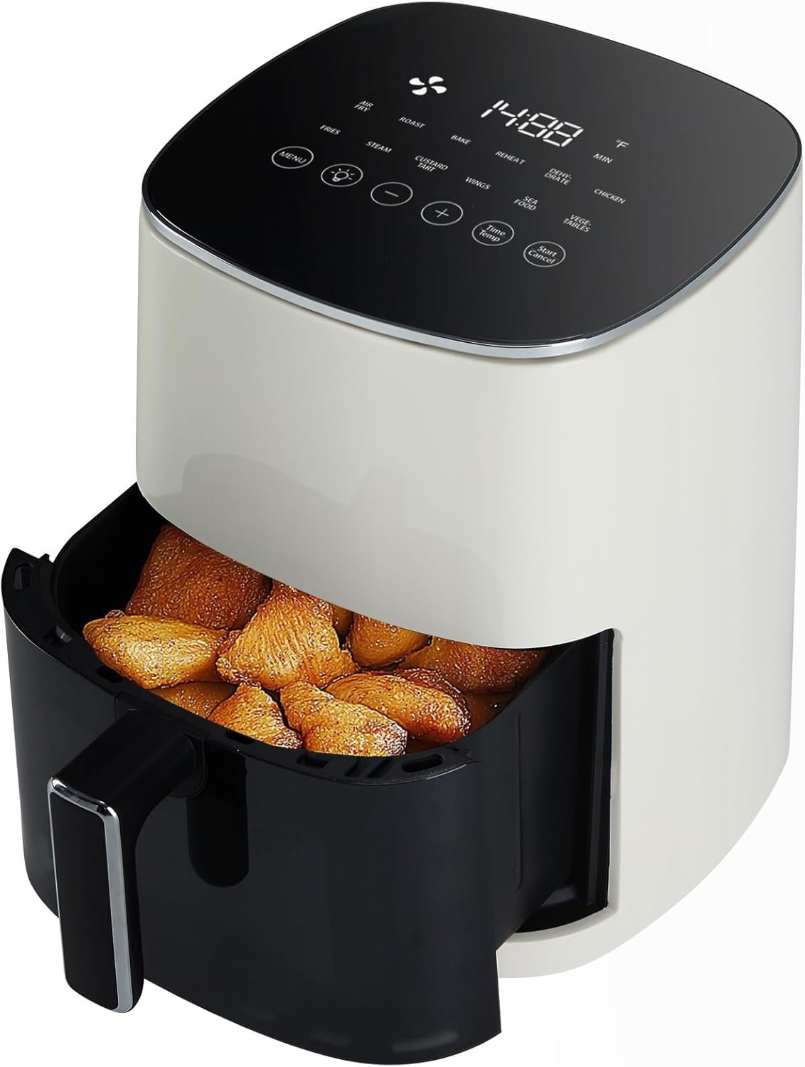 Sweetcrispy 12-in-1 Square Air Fryer 6 QT with Window, Roast, Reheat, Dehydrate, Bake, Steam with 400F,Beige - Image 2