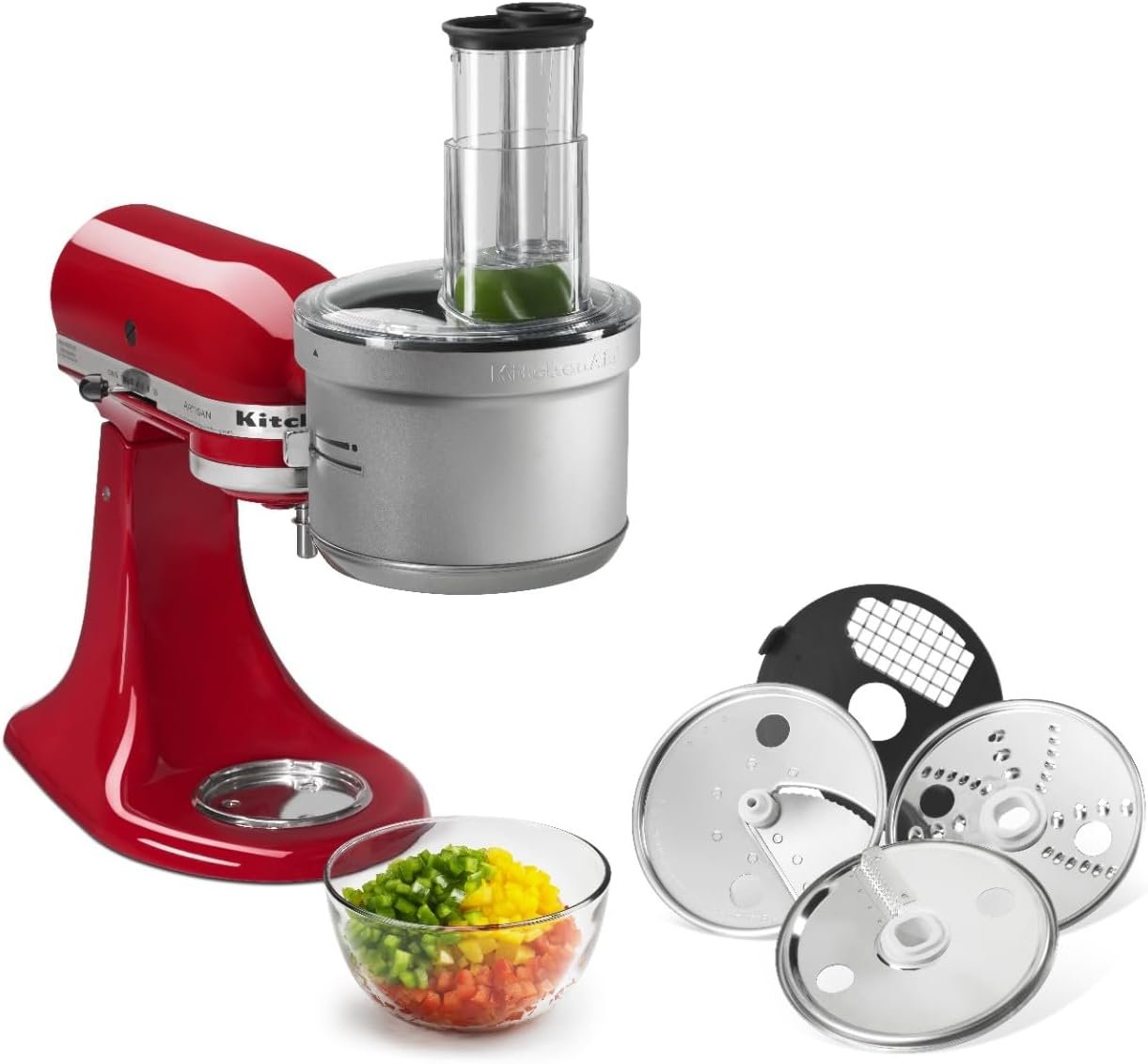 KitchenAid KSM2FPA Food Processor Attachment, Dicing Kit, Silver - Image 4