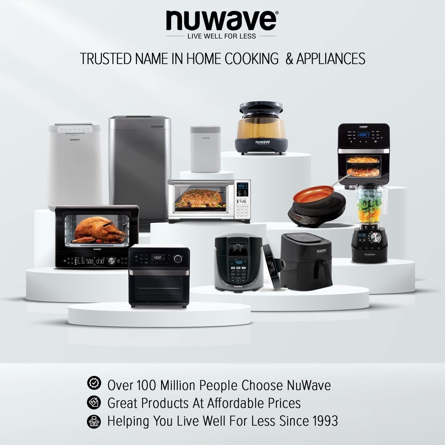 Nuwave Bravo Air Fryer Toaster Smart Oven, 12-in-1 Countertop Convection, 30-QT XL Capacity, 50°-500°F Temperature Controls, Top and Bottom Heater Adjustments 0%-100%, Brushed Stainless Steel Look - Image 9