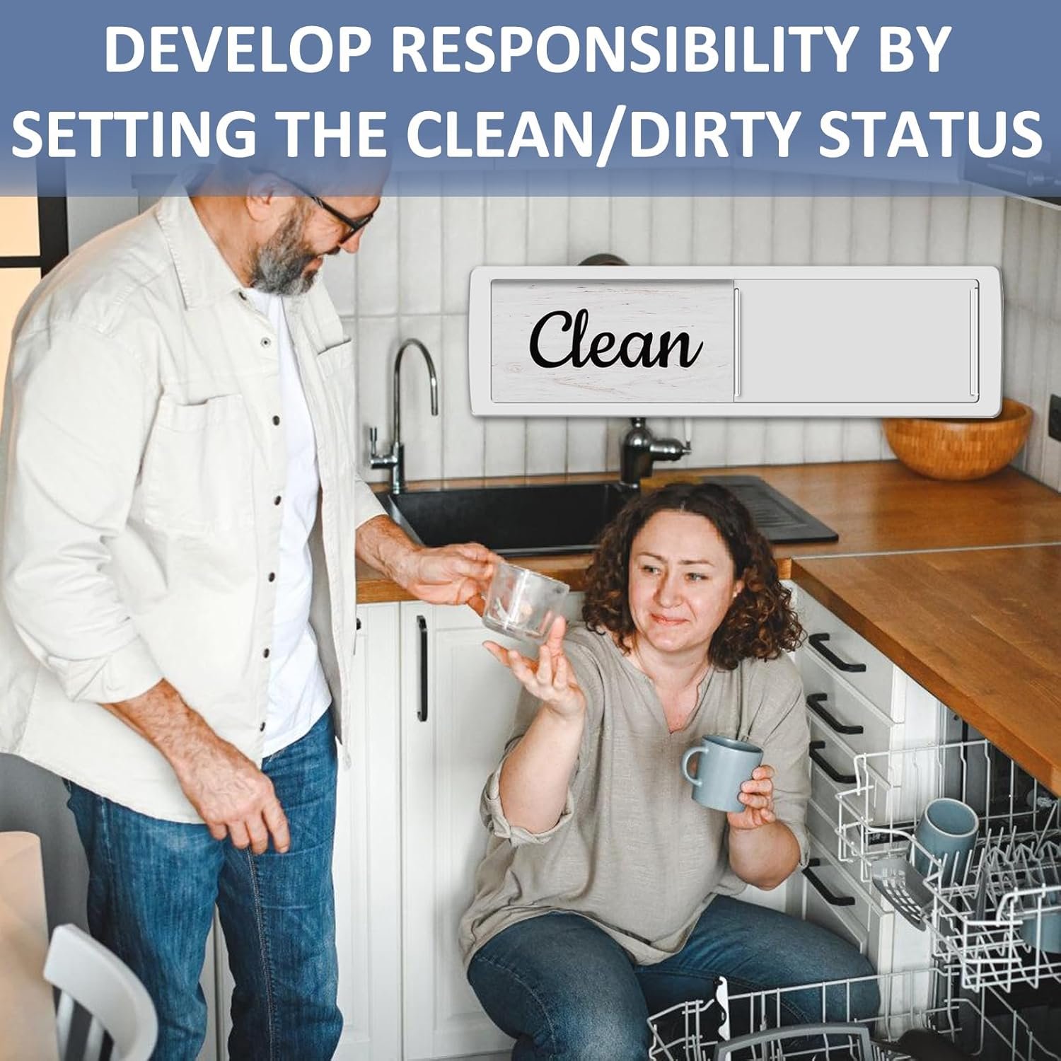 Oxepleus Dishwasher Magnet Clean Dirty Sign, Farmhouse Rustic Wood Design Black and White Non-Scratch/Easy to Read & Slide/Strong Magnetism Kitchen Storage and Decoration Accessories (A-Silver) - Image 7