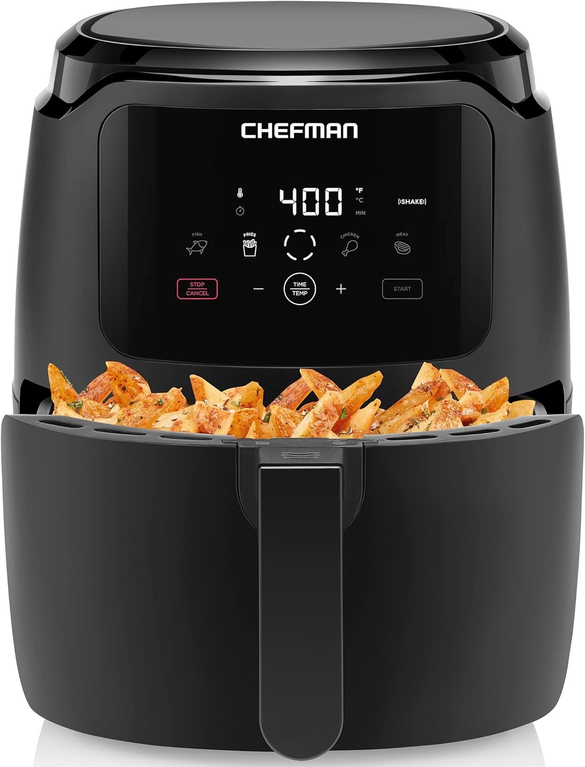 Chefman Digital Air Fryer, Large 5 Qt Family Size, One Touch Digital Control Presets, French Fries, Chicken, Meat, Fish, Nonstick Dishwasher-Safe Parts, Automatic Shutoff, Black - Image 2