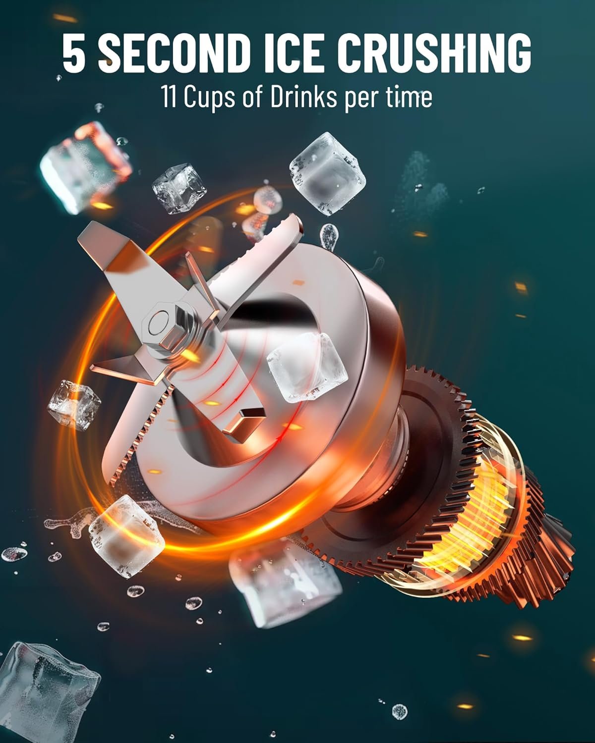 WantJoin Professional Commercial Blender With Shield Quiet Sound Enclosure 2200W Industries Strong and Quiet Professional-Grade Power, Self-Cleaning, Black - Image 3