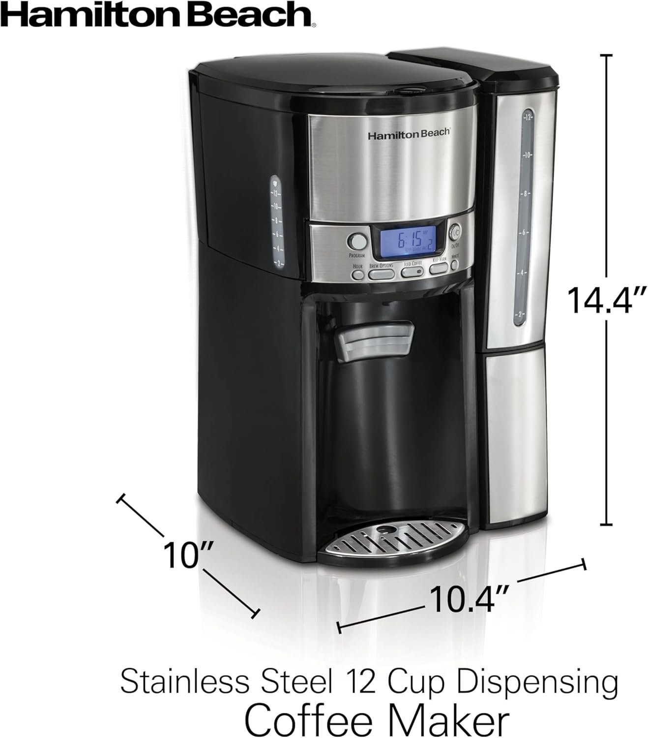 Hamilton Beach (47950) Coffee Maker with 12 Cup Capacity & Internal Storage Coffee Pot, Brewstation, Black/Stainless Steel - Image 9