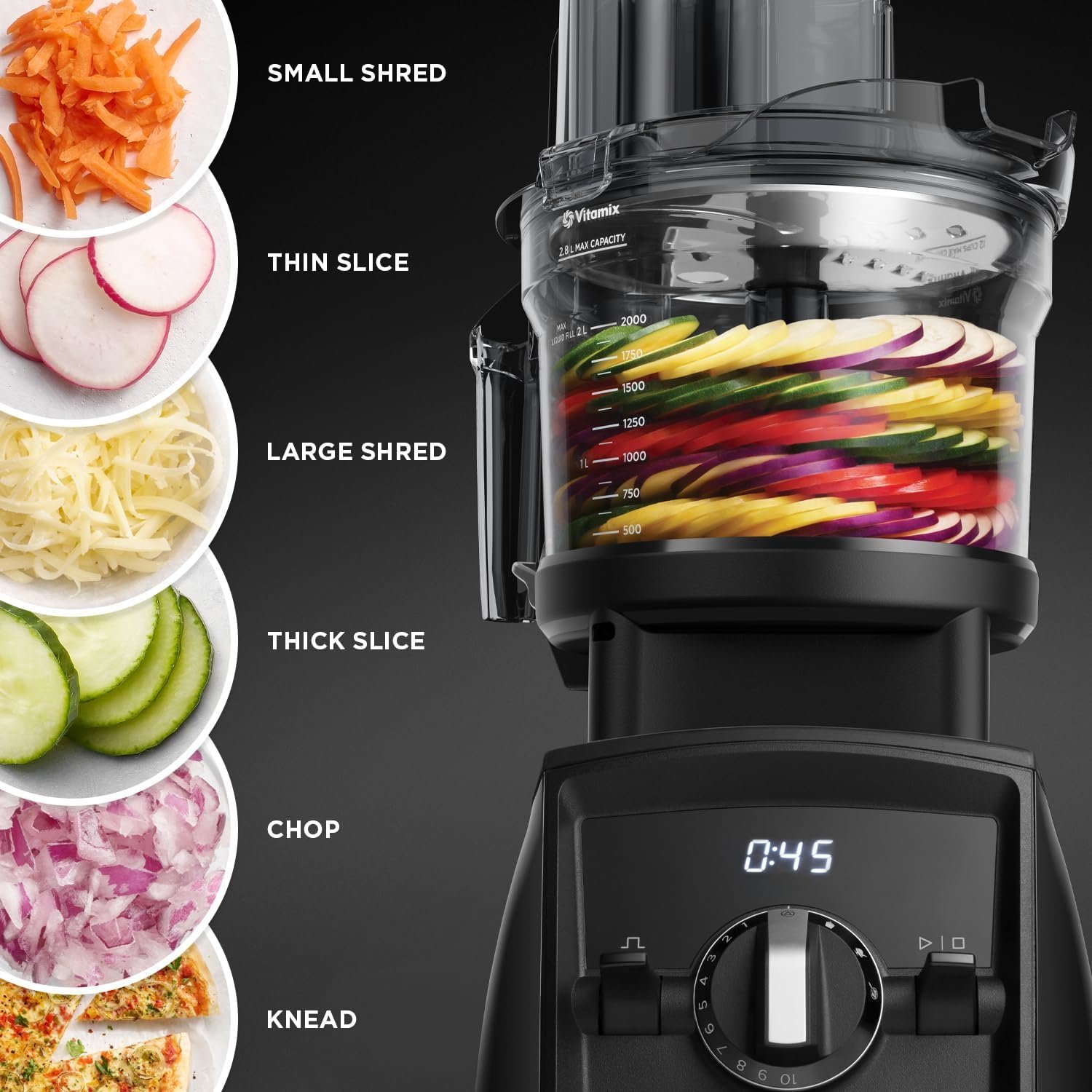 Vitamix 12-Cup Food Processor Attachment with SELF-DETECT™, Compatible with Ascent and Venturist Series, Black - Image 4