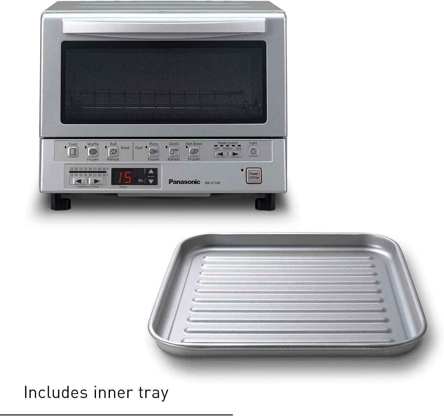 Panasonic Toaster Oven FlashXpress with Double Infrared Heating and Removable 9 Inner Baking Tray, 1300W, 12 x 13 x 10.25 inches, Silver - Image 7