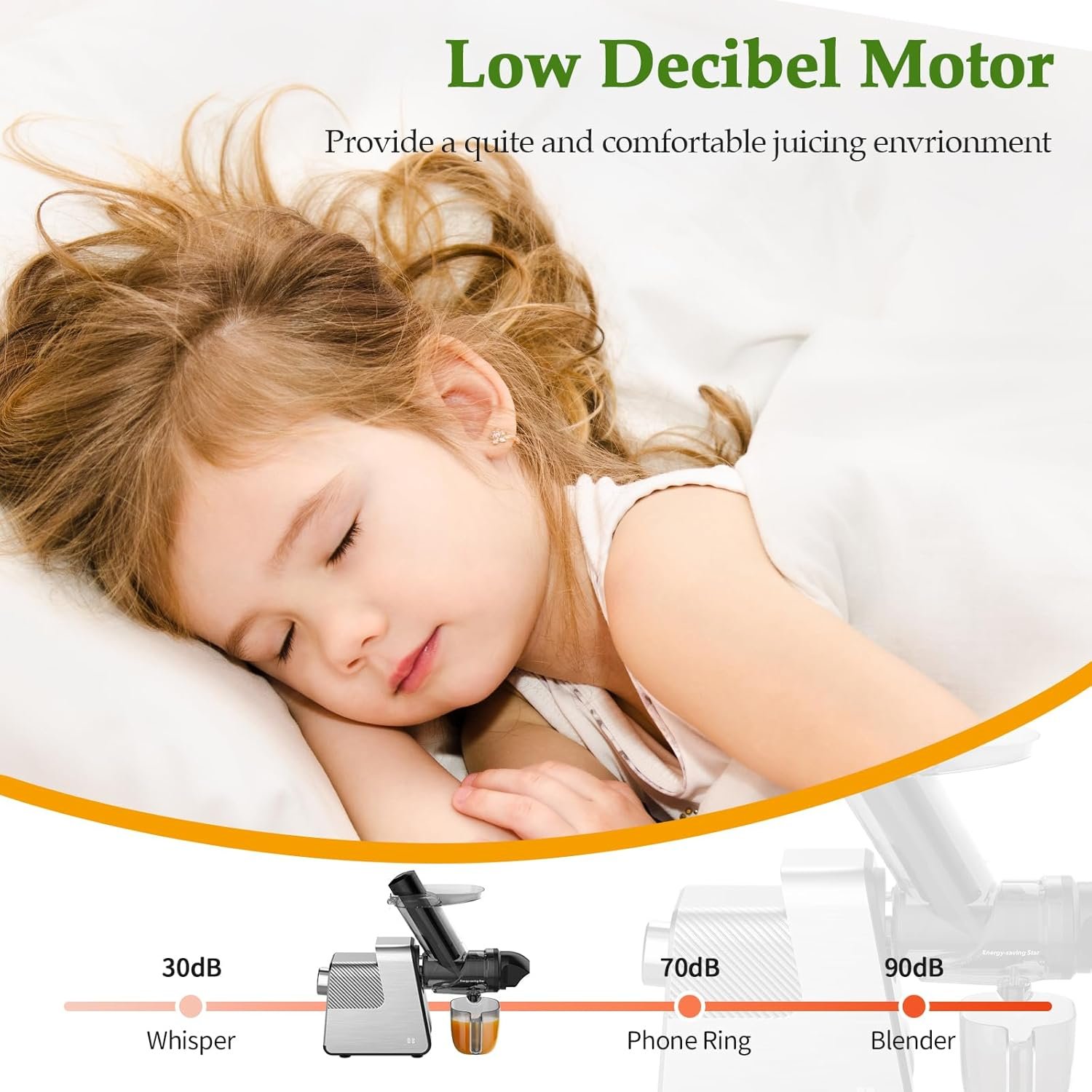 Masticating Juicer Machines, 3.5" Large Feed Chute Cold Press Juicer Fit Whole Fruits Vegetables with Quiet Motor | 5 Speed Modes | Easy to Clean with Brush | BPA Free (Silver & Black) - Image 7