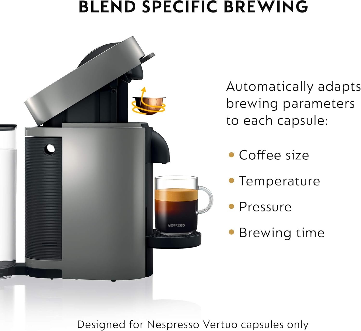 Nespresso Vertuo Plus Coffee and Espresso Maker by De'Longhi, Grey - Image 6