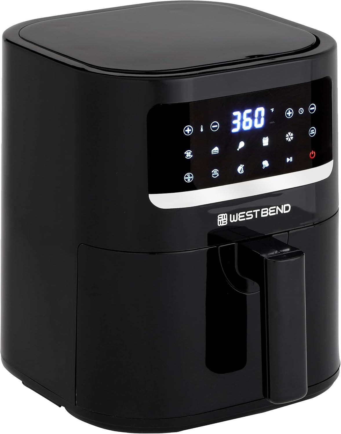 West Bend Compact Air Fryer 5-Quart Capacity with Digital Controls and 10 Cooking Presets, Nonstick Frying Basket, 1500-Watts, Black - Image 2
