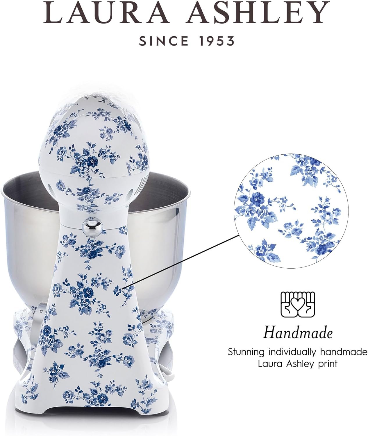 Laura Ashley 4.8 Quarts Electric Stand Mixer with Attachments - 380W Easy to use Countertop Kitchen Mixer with Bowl -Cake, Dough Mixer Machine with Dough Hook, Beater, Egg Whisk & Handy Splash Cover - Image 6