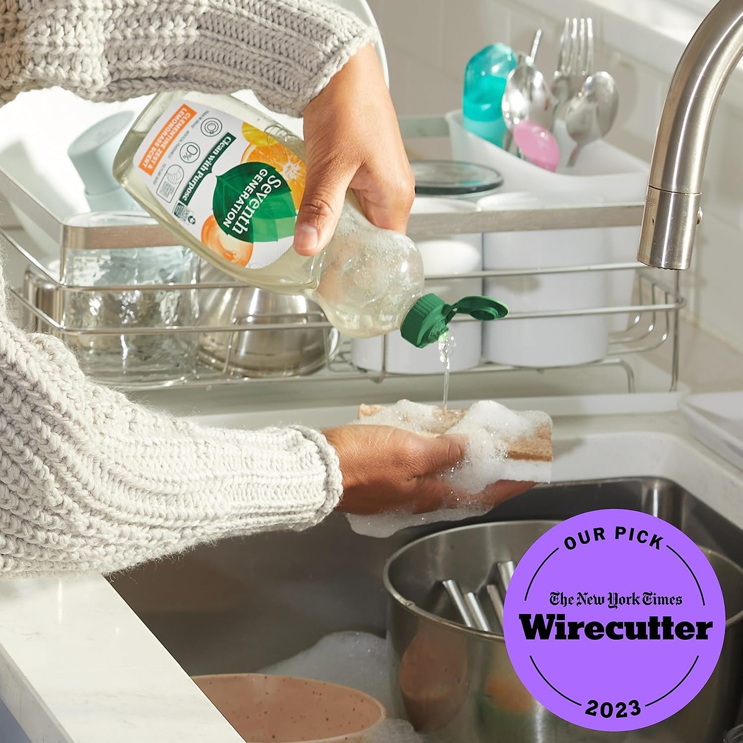 Seventh Generation Dish Liquid Soap Clementine Zest Lemongrass Pack of 6 Dishwashing Soap Liquid Soap 19 oz - Image 4