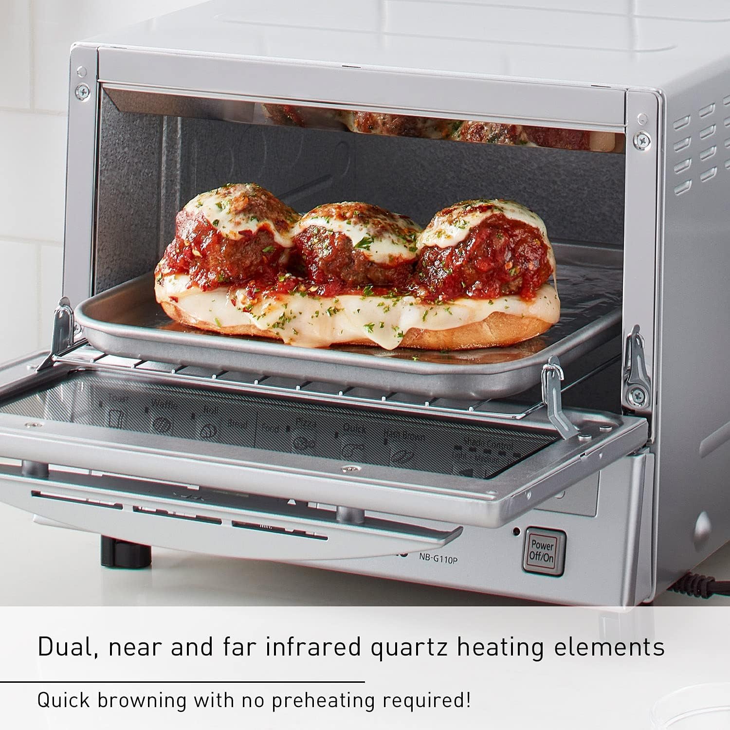Panasonic Toaster Oven FlashXpress with Double Infrared Heating and Removable 9 Inner Baking Tray, 1300W, 12 x 13 x 10.25 inches, Silver - Image 4