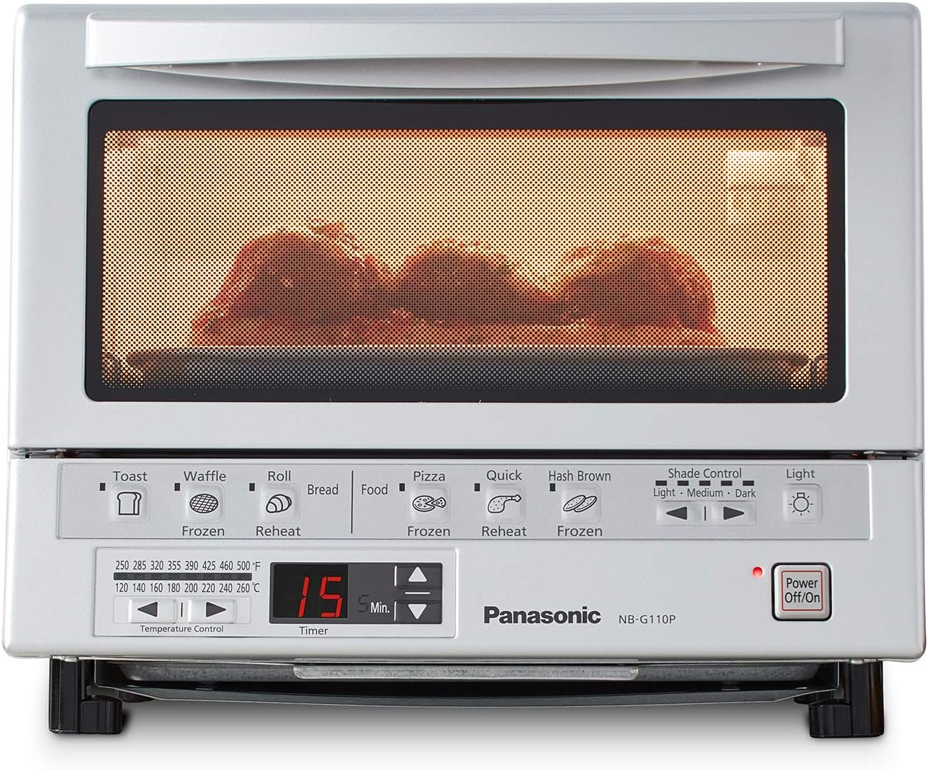 Panasonic Toaster Oven FlashXpress with Double Infrared Heating and Removable 9 Inner Baking Tray, 1300W, 12 x 13 x 10.25 inches, Silver - Image 2