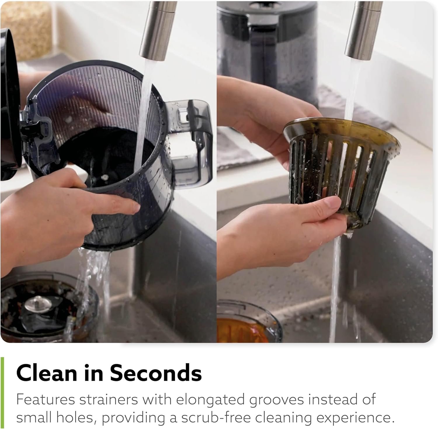 Hurom H200 Easy Clean Slow Juicer, Matte Black | Hands Free | Hopper Fits Whole Produce | Quiet Motor | Scrub Free Cleaning | BPA Free | Easy Assembly | Healthy Living | Cold Press Masticating Juicer - Image 5