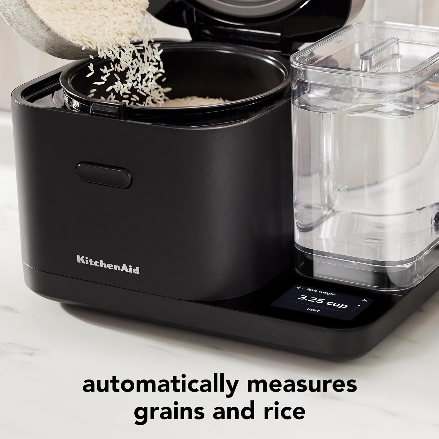 KitchenAid Grain and Rice Cooker 8 Cup with Automatically Sensing Integrated Scale + Water Tank, KGC3155BM - Image 3