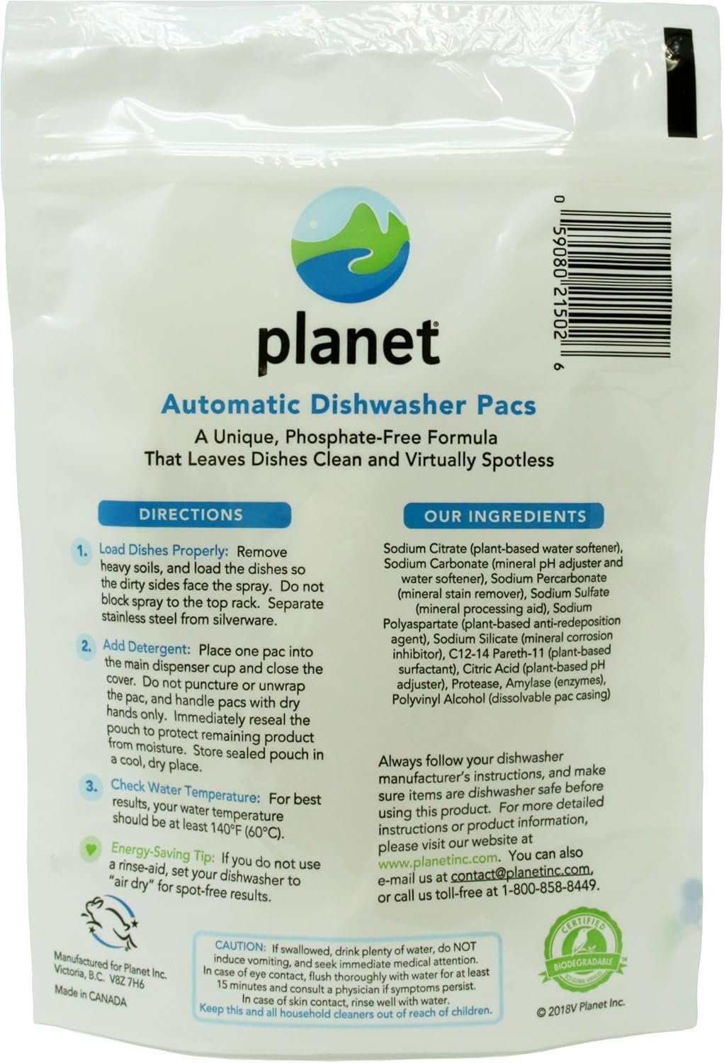 Planet Automatic Free & Clear Dishwasher Pacs, 12.7 Ounce - Image 4