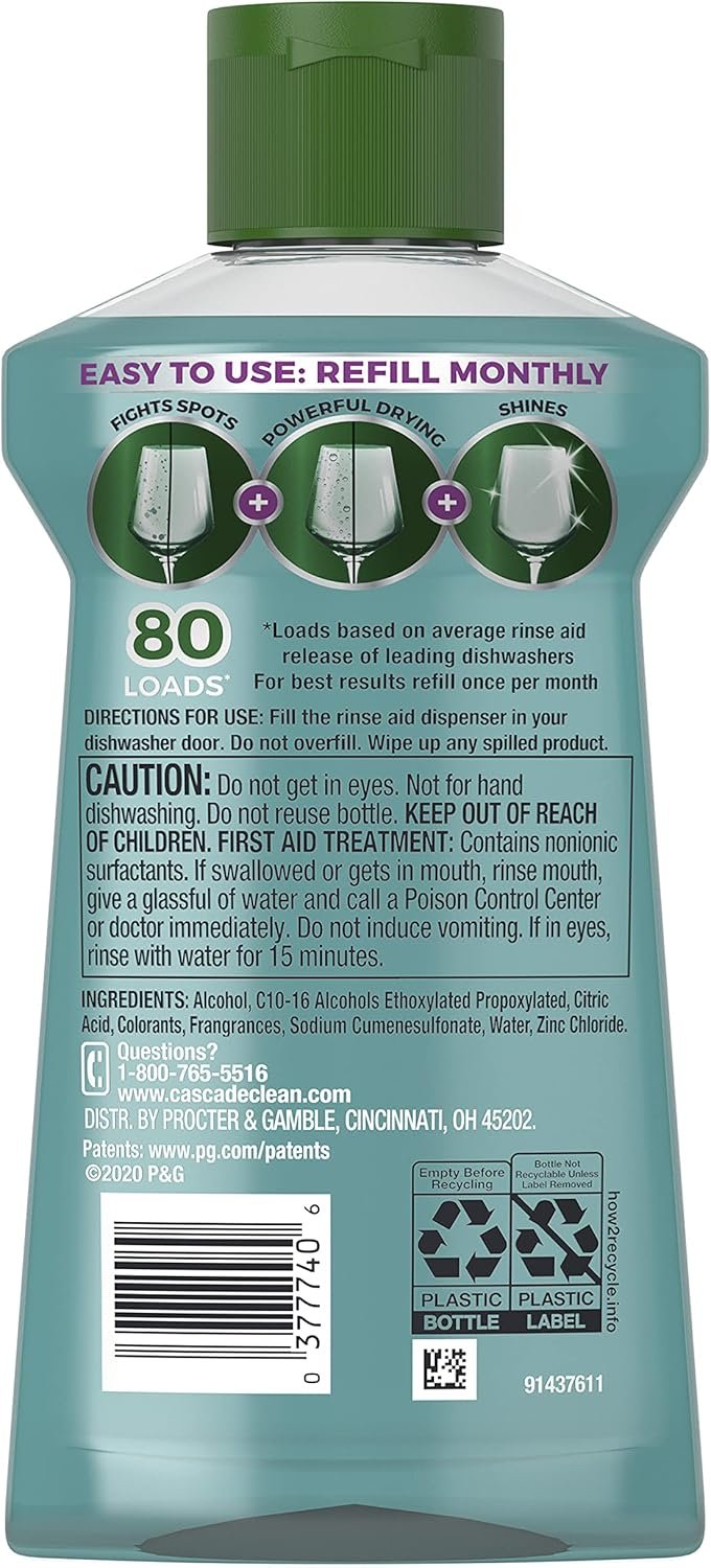 Cascade Platinum Dishwasher Rinse Aid, 8.45 fl oz (Packaging May Vary) - Image 3
