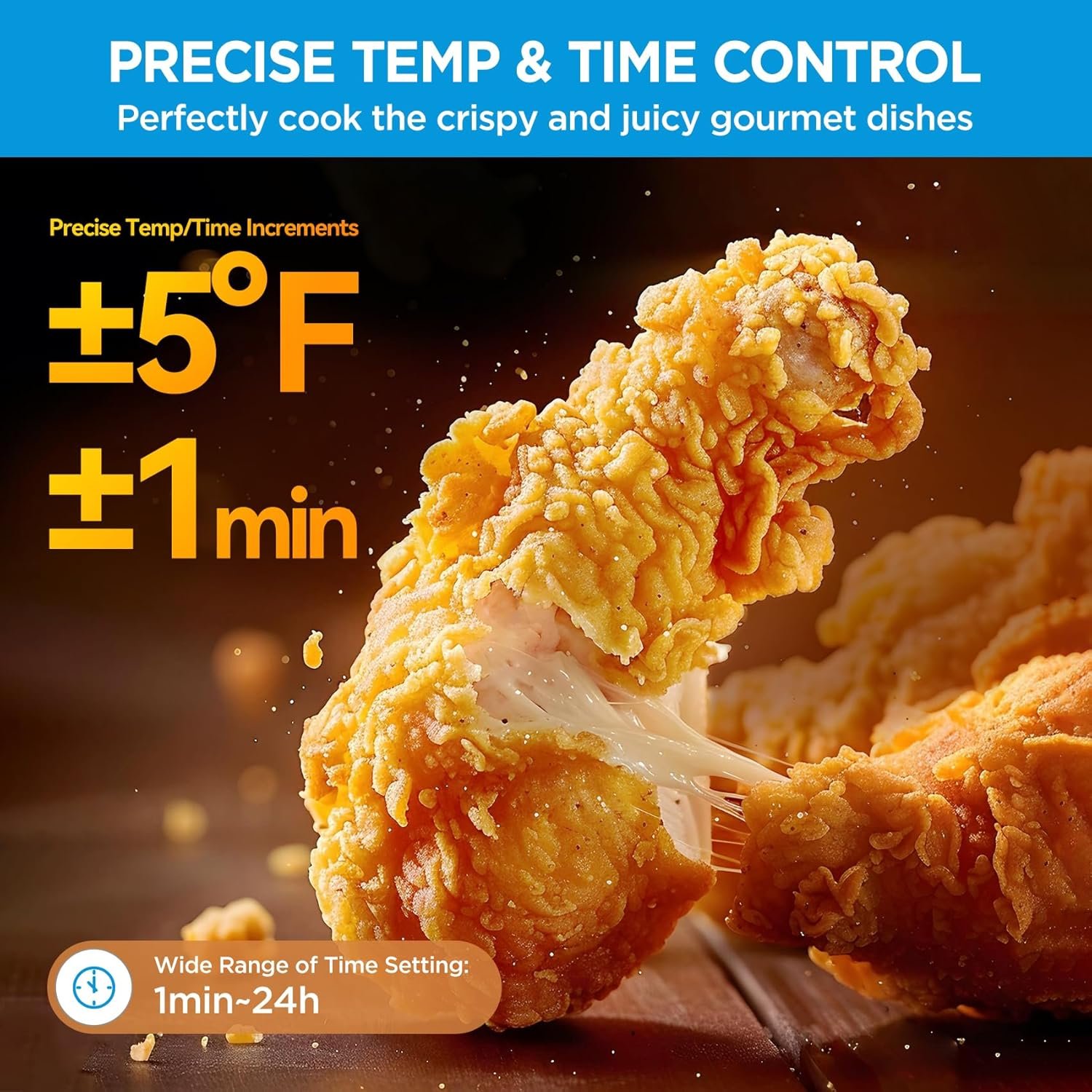 Midea Flexify French Door Toaster Oven Air Fryer Combo, 26.4 QT, Extra Large Air Fryer Countertop Oven 10-in-1 Combo, 25% Faster Cooking and 90% Less Oil, Stainless Steel - Image 9